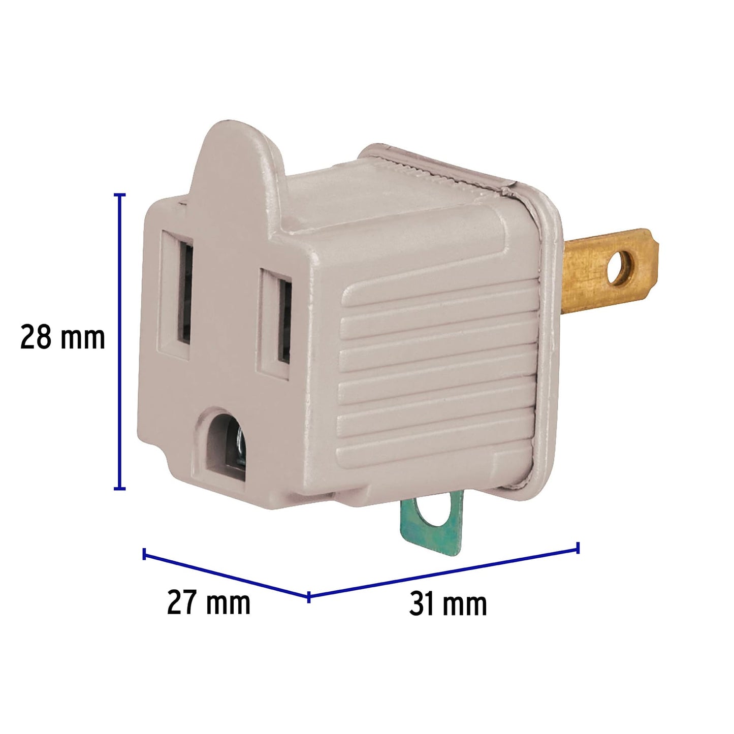 Bolsa con 2 adaptadores 3 a 2 grises, Volteck | AD-32G | 46254