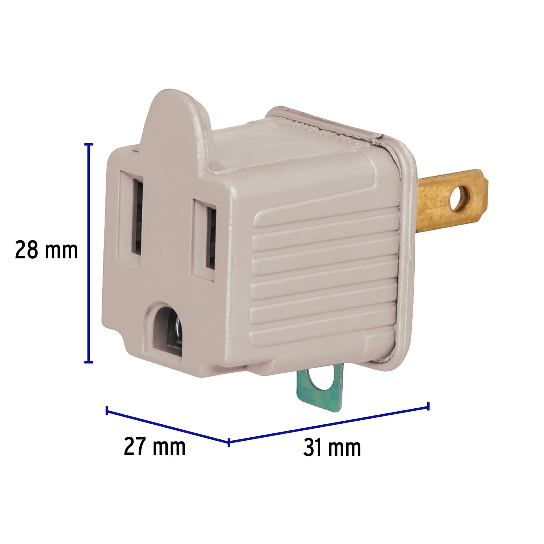 Bolsa con 2 adaptadores 3 a 2 grises, Volteck | AD-32G | 46254