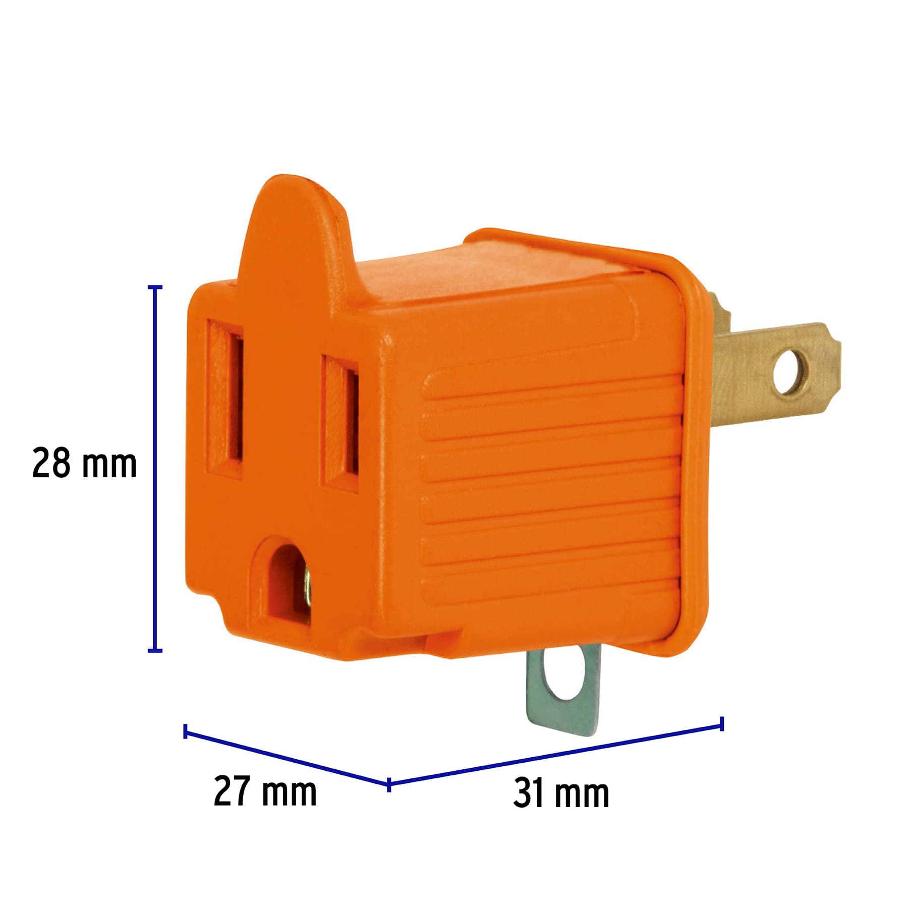 Adaptador 3 a 2, naranja, a granel, Volteck | AD-32N-G | 46256