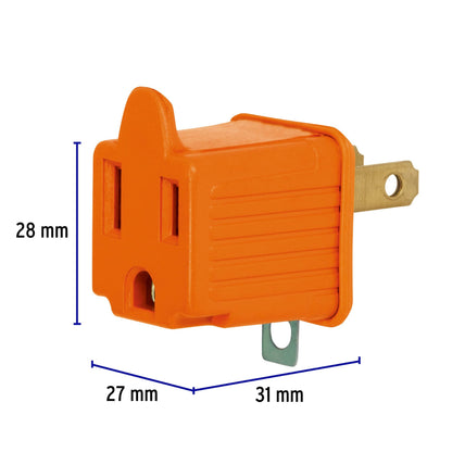 Adaptador 3 a 2, naranja, a granel, Volteck | AD-32N-G | 46256