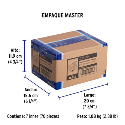 Adaptador 3 a 2, naranja, a granel, Volteck | AD-32N-G | 46256