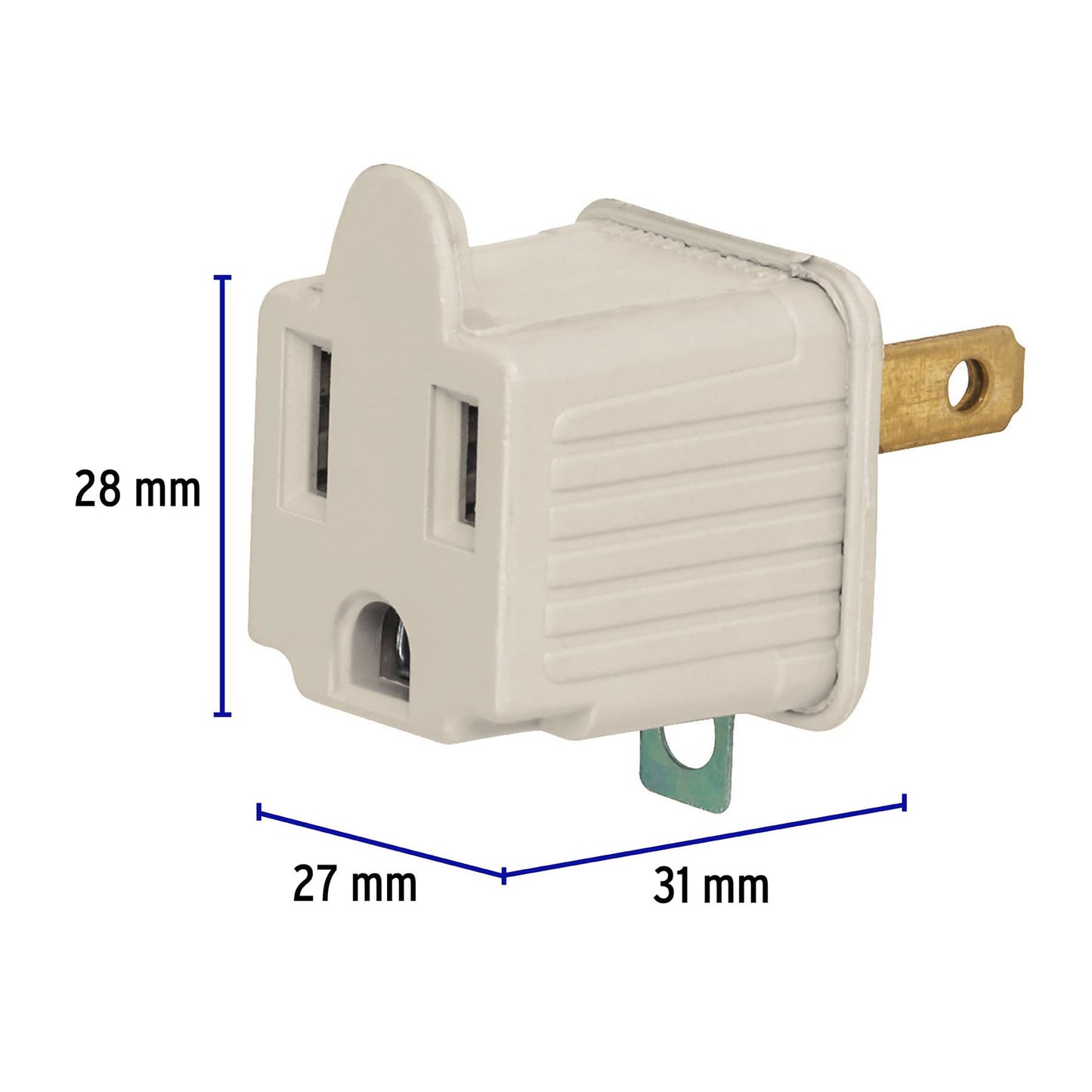 Adaptador 3 a 2, gris, a granel, Volteck | AD-32G-G | 46257