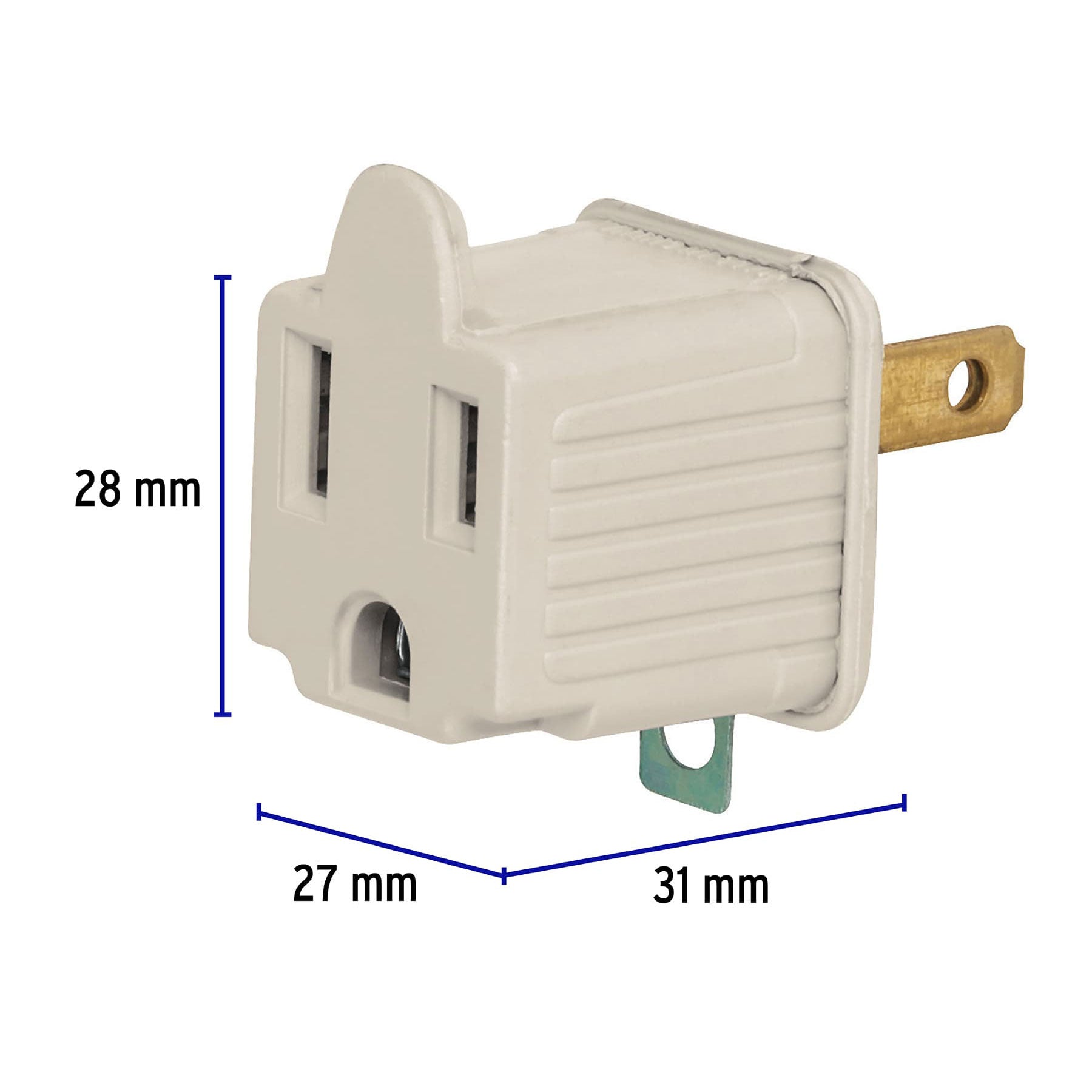 Adaptador 3 a 2, gris, a granel, Volteck | AD-32G-G | 46257