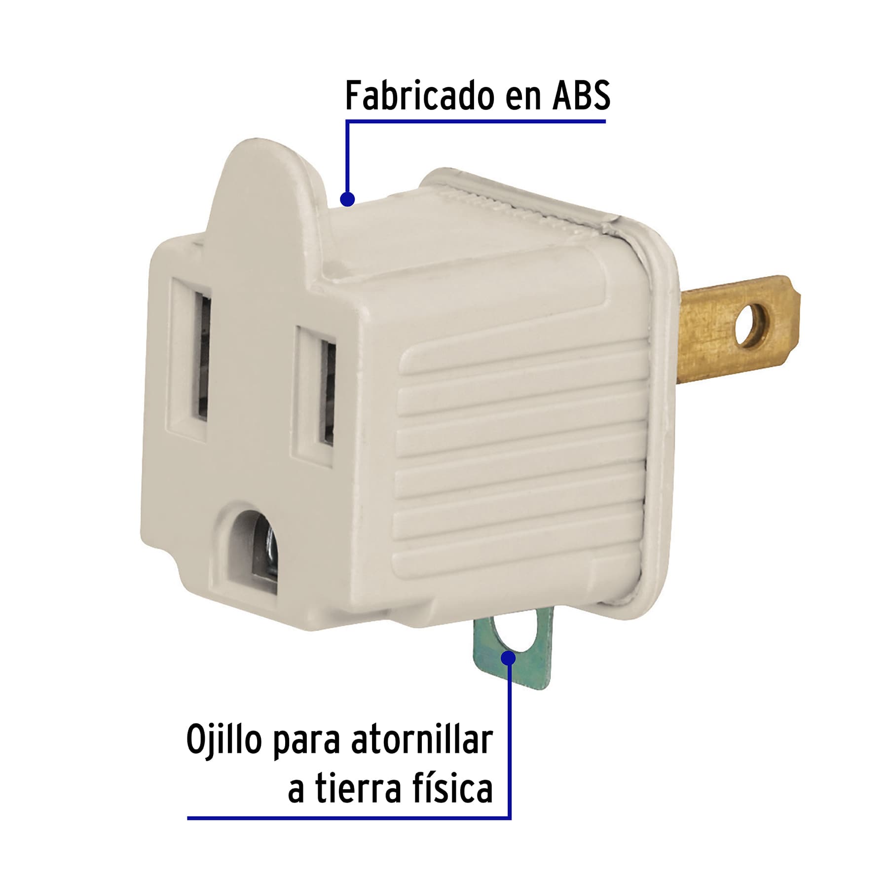 Adaptador 3 a 2, gris, a granel, Volteck | AD-32G-G | 46257