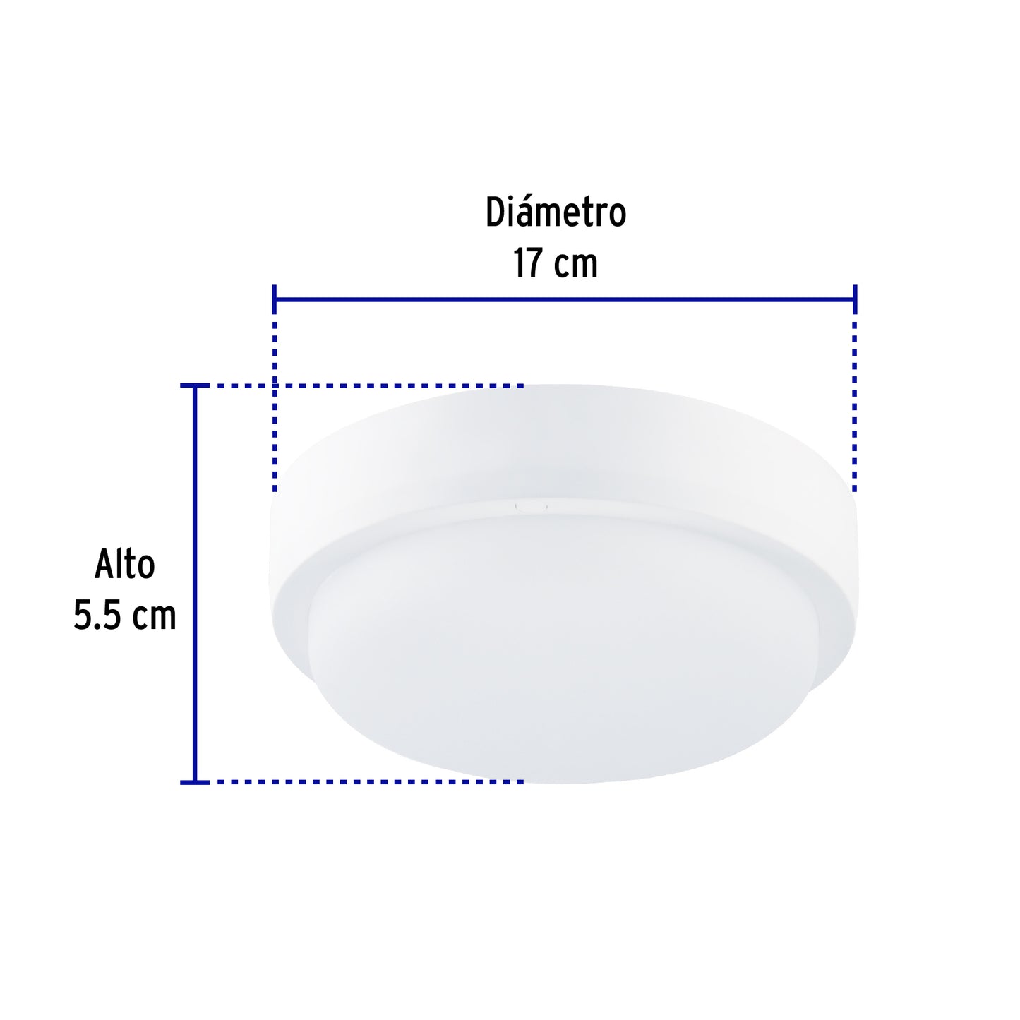 Luminario LED plafón para baño 15W 4000K, redondo, VOLTECK | PLA-602L | 46262