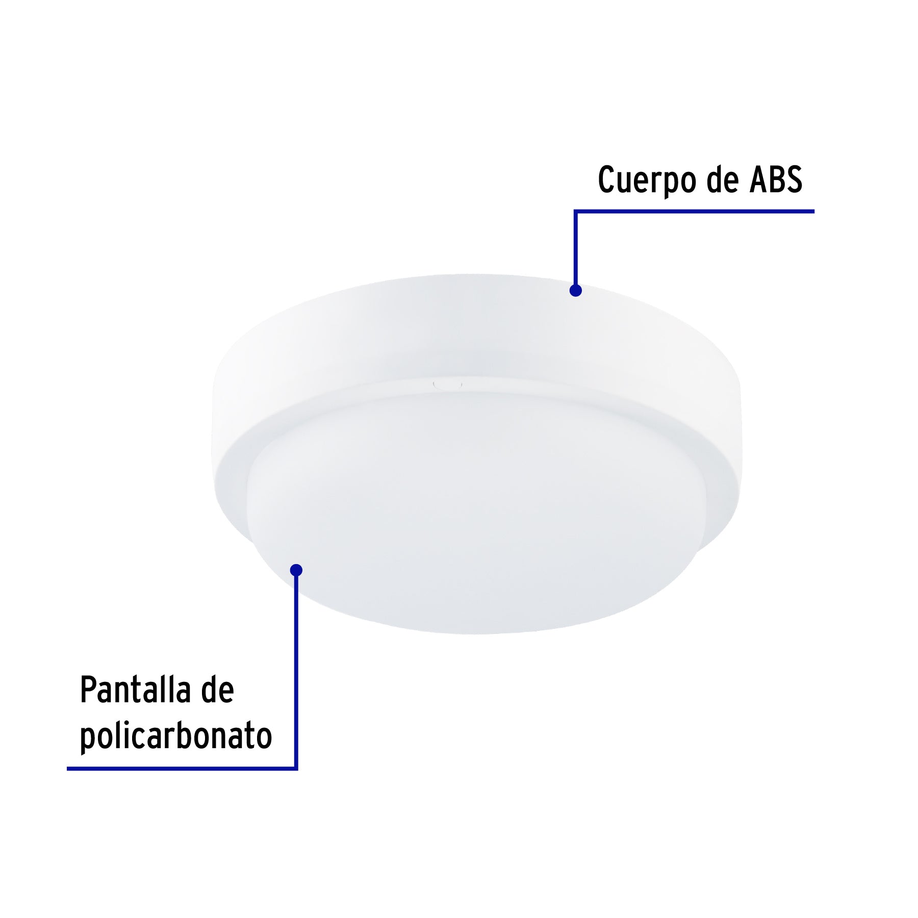 Luminario LED plafón para baño 15W 4000K, redondo, VOLTECK | PLA-602L | 46262