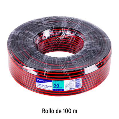 Rollo de 100 m de cable polarizado bicolor p/bocina 22 AWG | CABO-22B | 46264