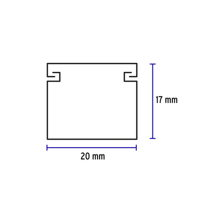 Canaleta de 1 vía 17 x 20 mm, VOLTECK | CAN-1720 | 46281