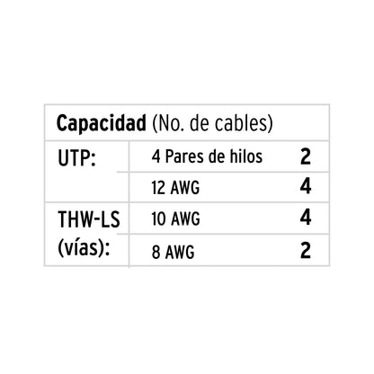 Canaleta de 2 vías 10 x 20 mm, con división, VOLTECK | CAN-1020D | 46283
