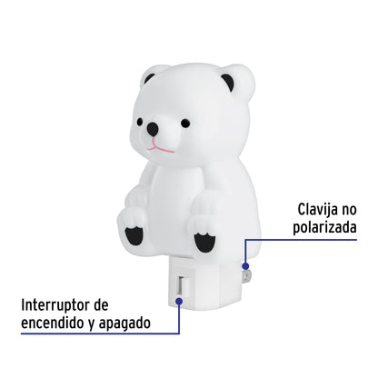 Luz de noche con lámpara E12, oso, Volteck | LUZ-14 | 46288