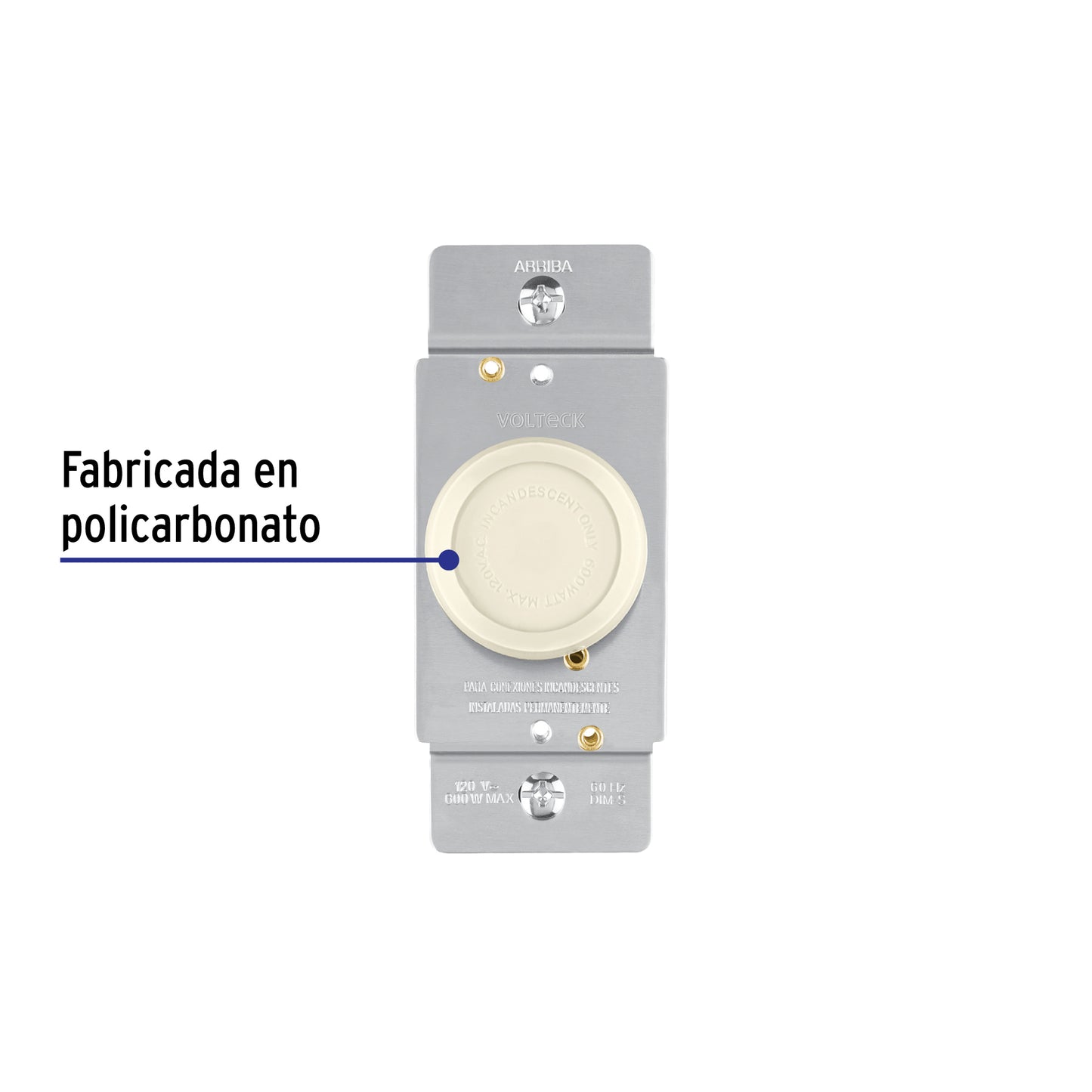 Atenuador de luz giratorio, Standard, marfil, Volteck | DIM-S | 46302