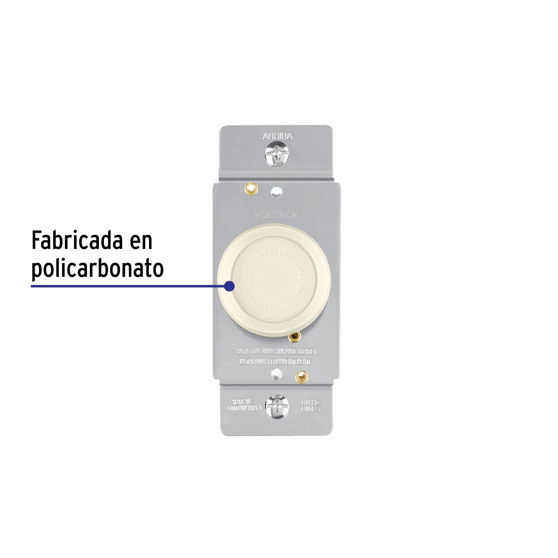 Atenuador de luz giratorio, Standard, marfil, Volteck | DIM-S | 46302