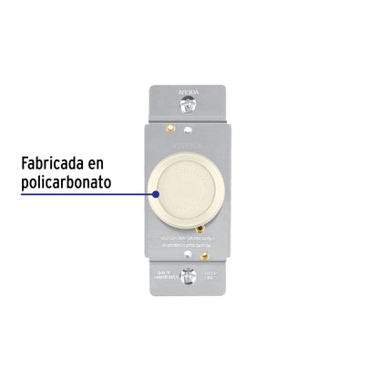 Atenuador de luz giratorio, Standard, marfil, Volteck | DIM-S | 46302