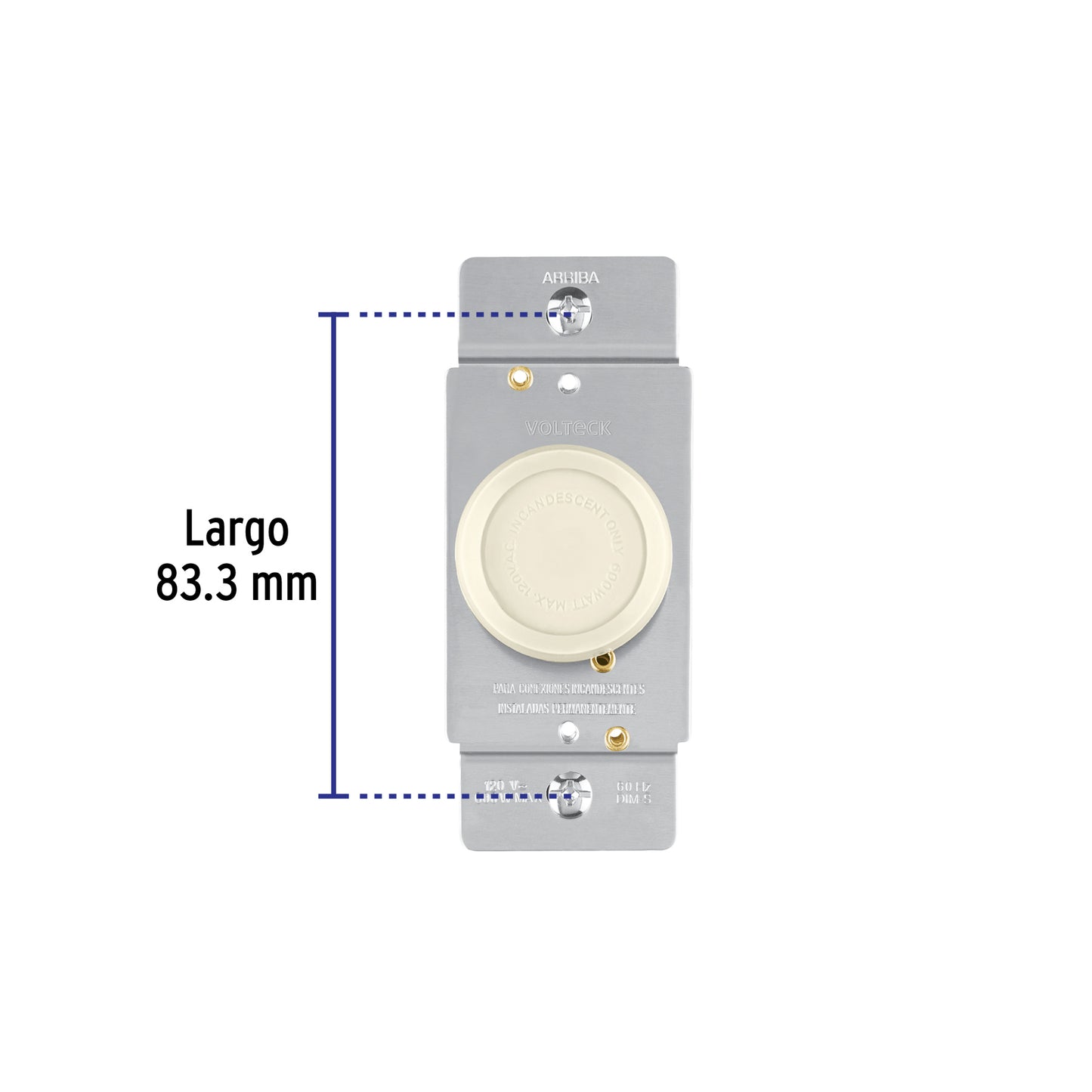 Atenuador de luz giratorio, Standard, marfil, Volteck | DIM-S | 46302