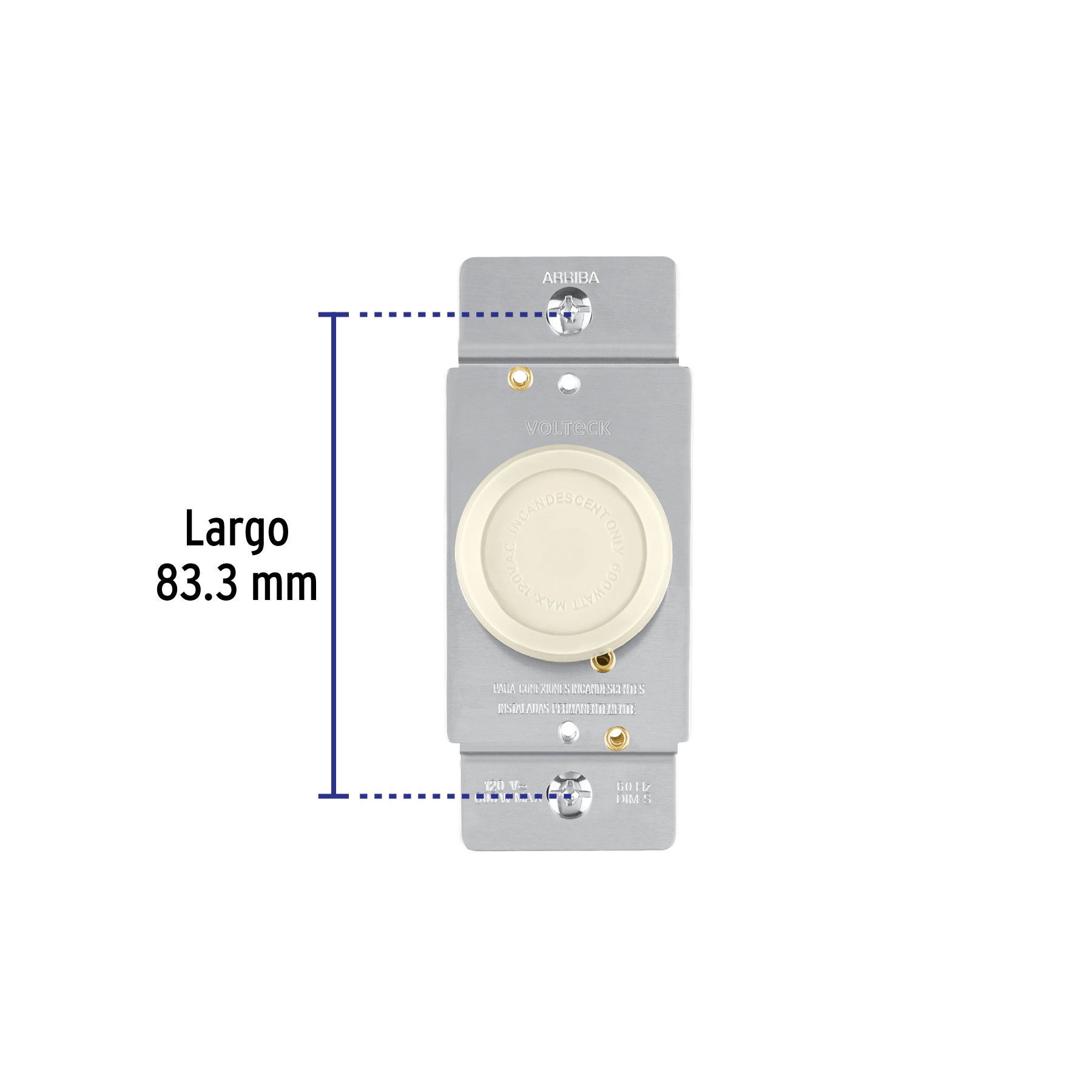 Atenuador de luz giratorio, Standard, marfil, Volteck | DIM-S | 46302