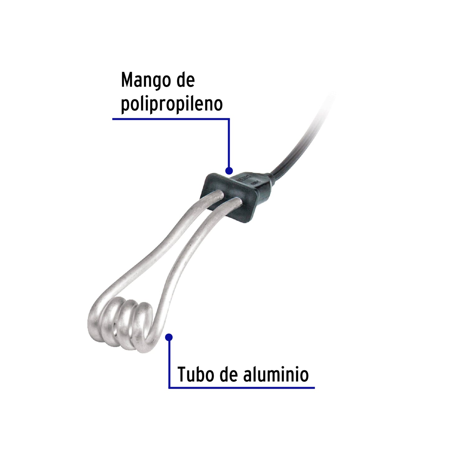 Calentador de inmersión p/agua #2 de 10 L, 500 W, Volteck | CAGU-2 | 46304