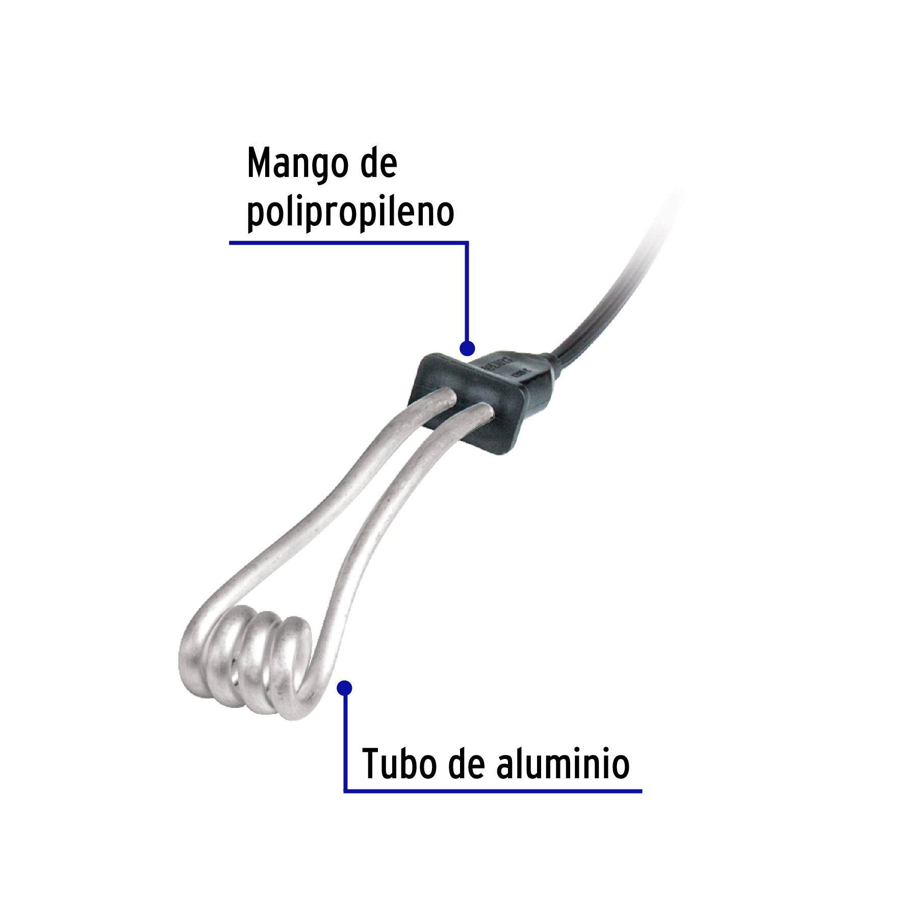 Calentador de inmersión p/agua #2 de 10 L, 500 W, Volteck | CAGU-2 | 46304