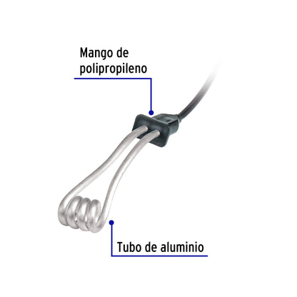 Calentador de inmersión p/agua #2 de 10 L, 500 W, Volteck | CAGU-2 | 46304