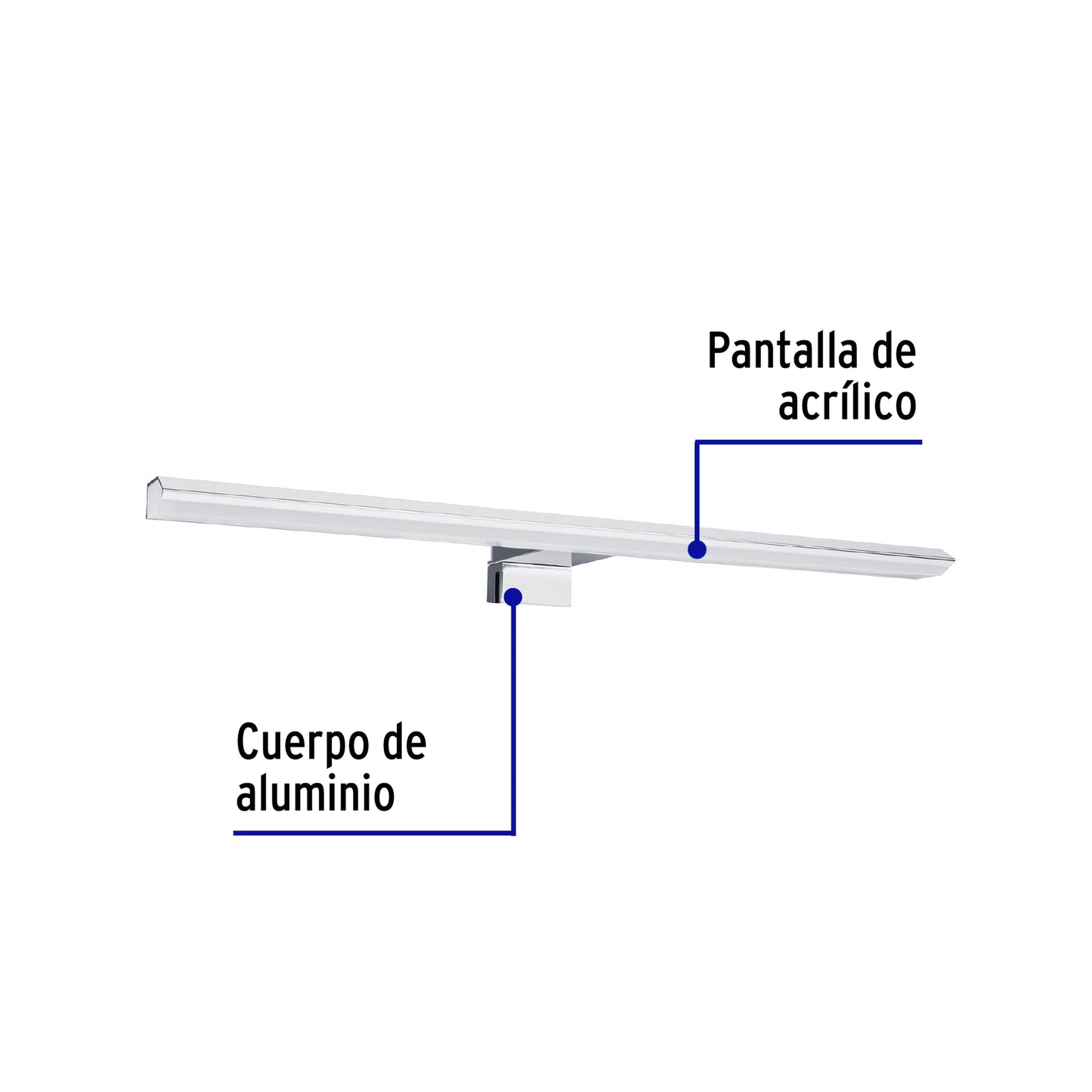 Luminario LED de pared para baño 10W 4000K, lineal, VOLTECK | ARB-301L | 46347