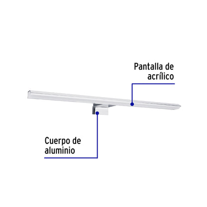 Luminario LED de pared para baño 10W 4000K, lineal, VOLTECK | ARB-301L | 46347