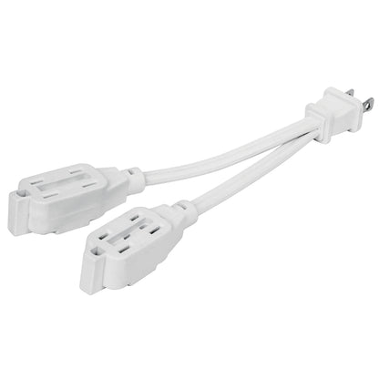 Mini extensión eléctrica doméstica dual 10 cm, blanca | EXDO-6 | 46353