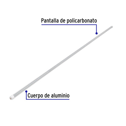 Tubo de LED T8 36 W base Fa8 pantalla policarbonato, Volteck | LED-T8361P | 46371