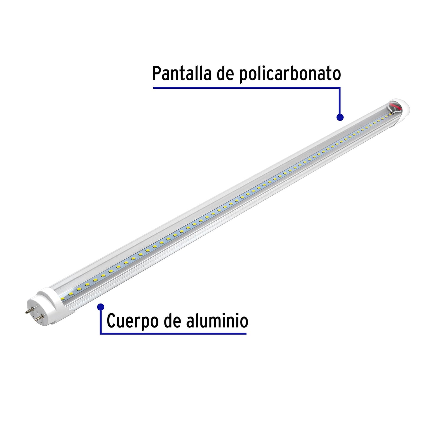 Tubo de LED T8 9 W base G13 pantalla policarbonato, Volteck | LED-T809 | 46374
