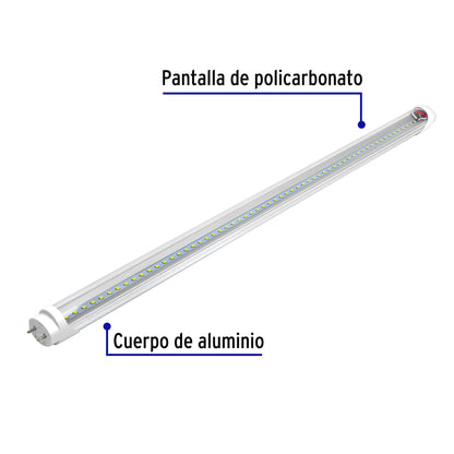 Tubo de LED T8 9 W base G13 pantalla policarbonato, Volteck | LED-T809 | 46374