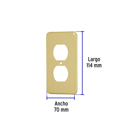 Placa dúplex de aluminio, línea Standard, Volteck | PADO-S | 46408