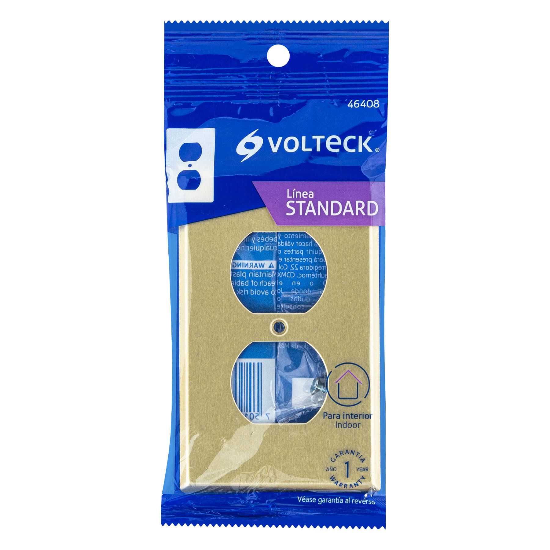 Placa dúplex de aluminio, línea Standard, Volteck | PADO-S | 46408