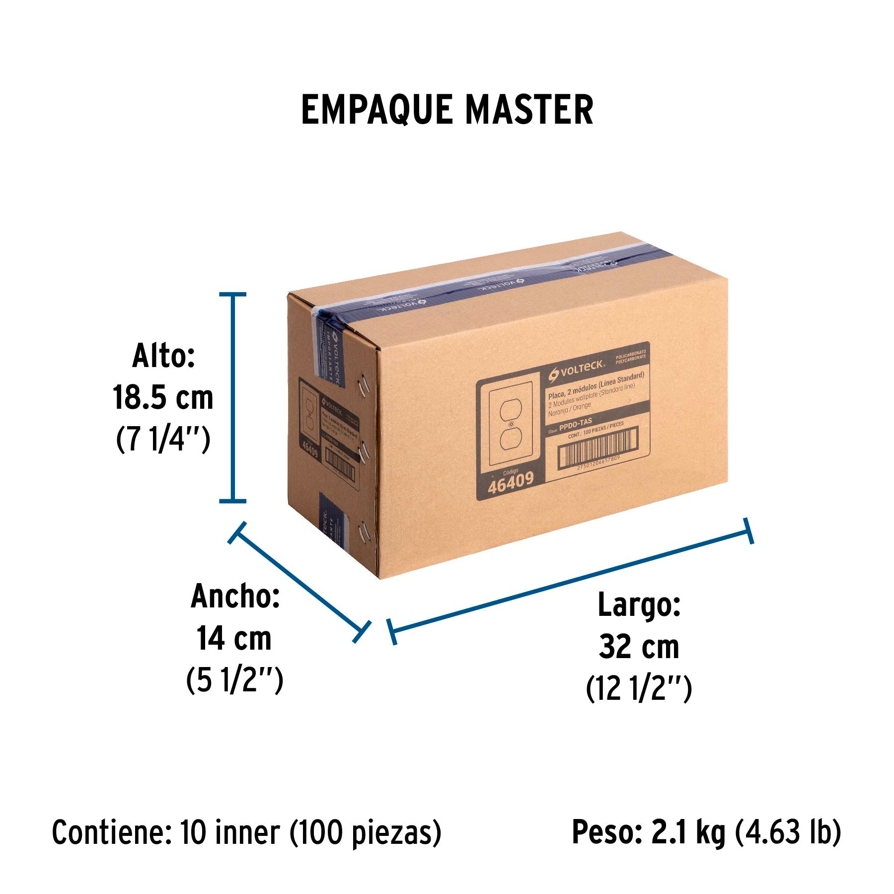 Placa para contacto dúplex tierra aislada, línea estándar | PPDO-TAS | 46409