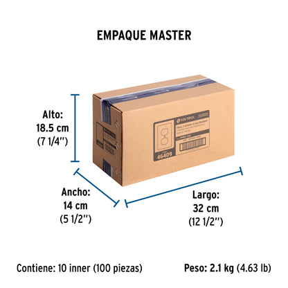 Placa para contacto dúplex tierra aislada, línea estándar | PPDO-TAS | 46409