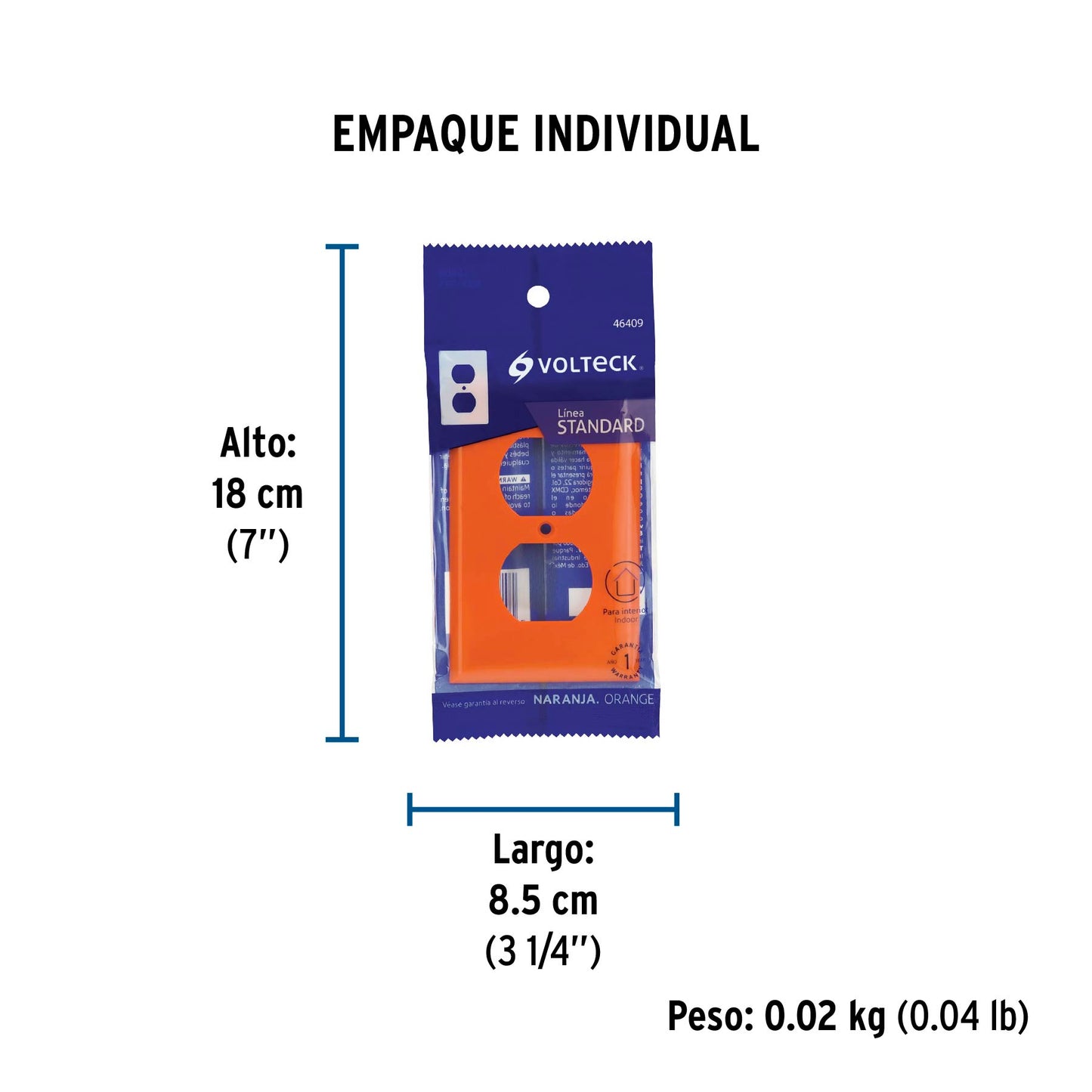 Placa para contacto dúplex tierra aislada, línea estándar | PPDO-TAS | 46409
