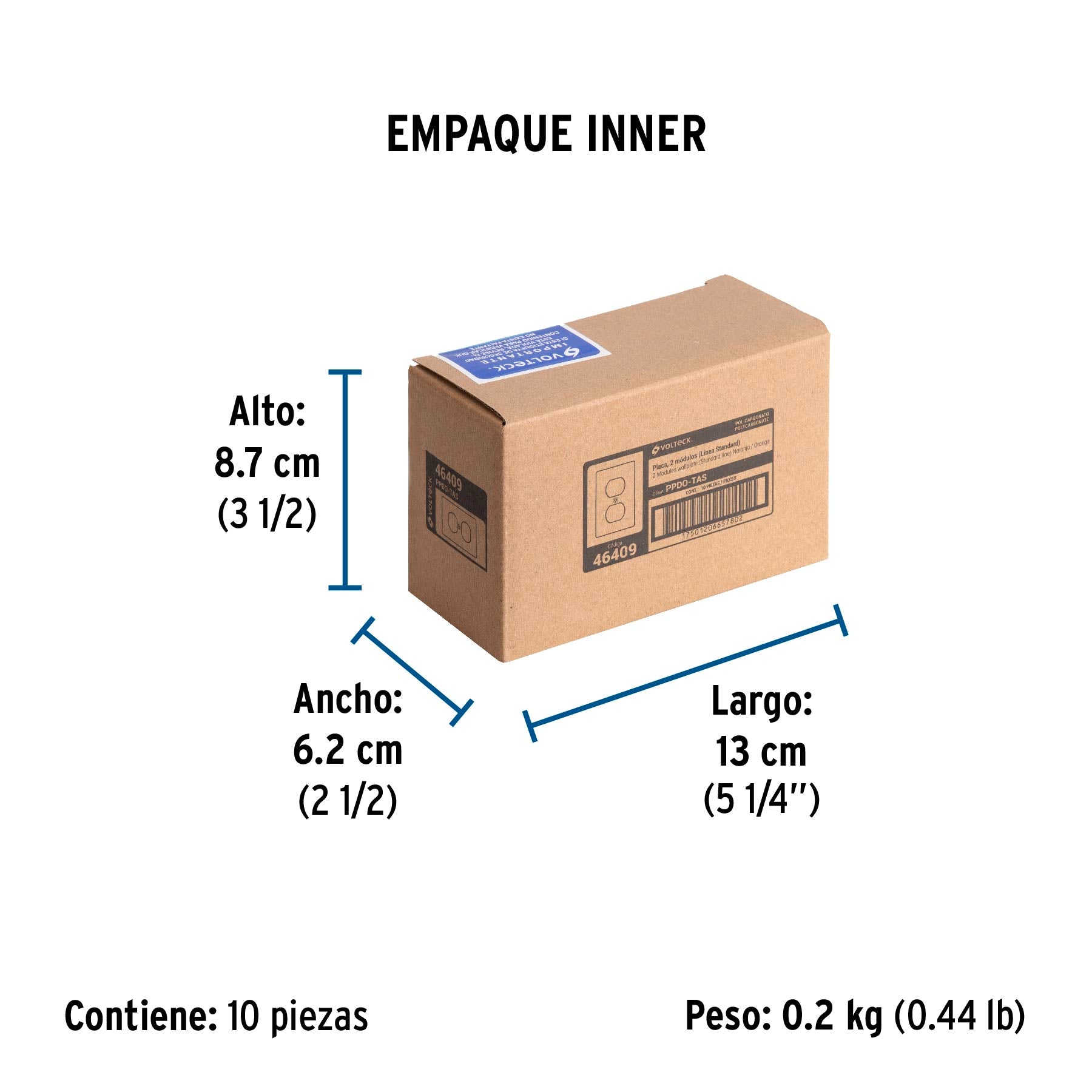Placa para contacto dúplex tierra aislada, línea estándar | PPDO-TAS | 46409