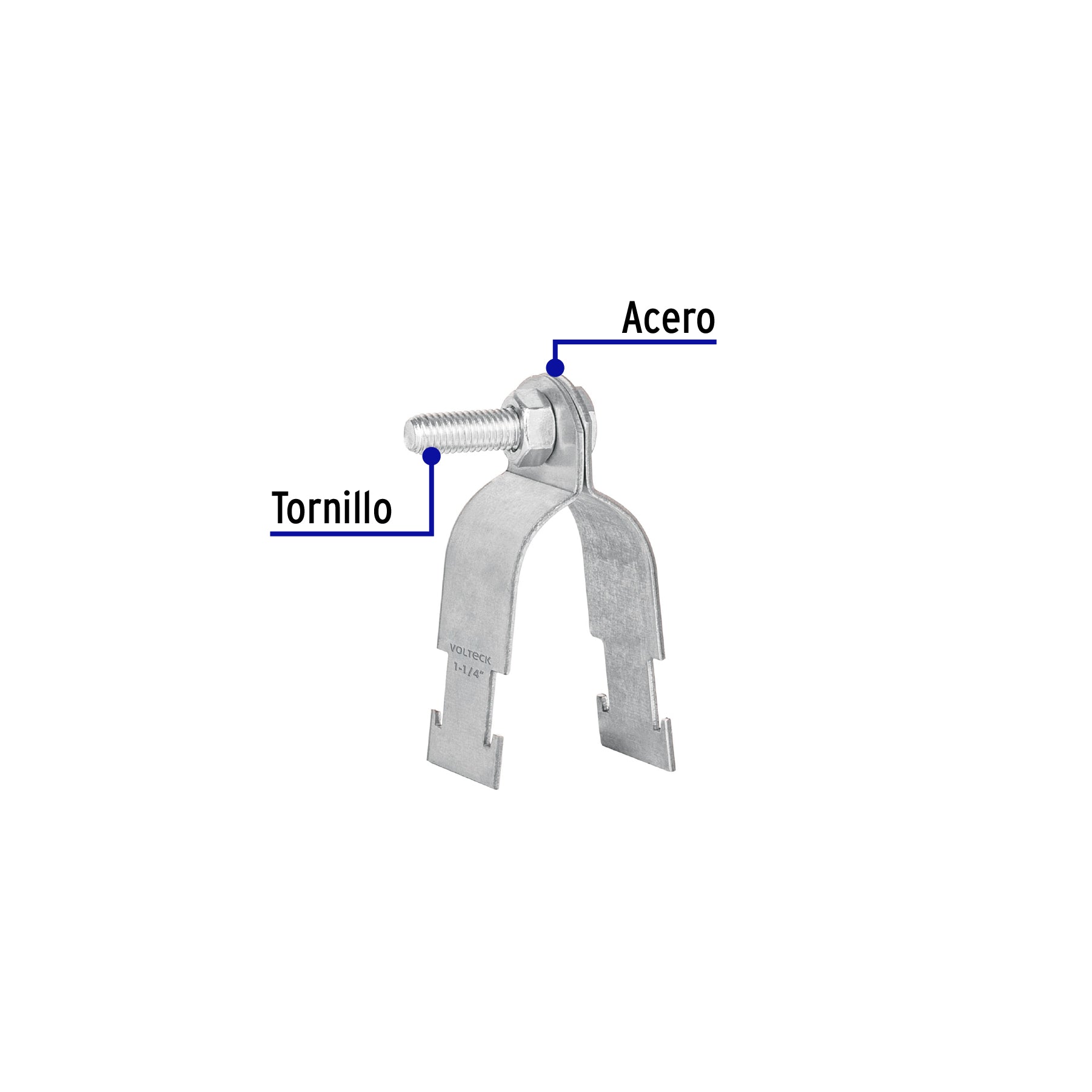 Abrazadera para perfil monocanal de 1 1/4', VOLTECK | PU-114A | 46425