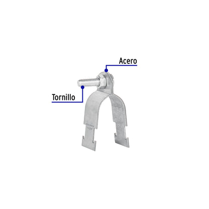 Abrazadera para perfil monocanal de 1 1/4', VOLTECK | PU-114A | 46425