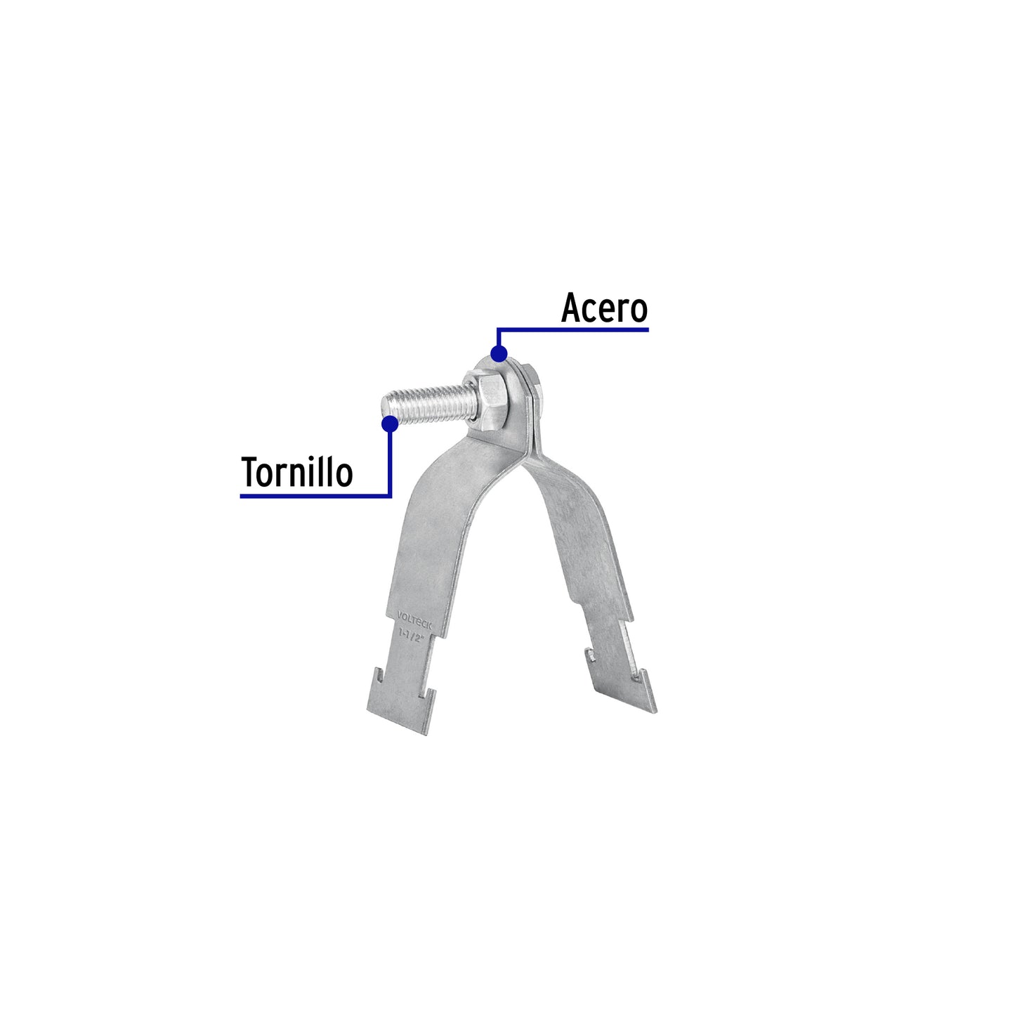 Abrazadera para perfil monocanal de 1 1/2', VOLTECK | PU-112A | 46426