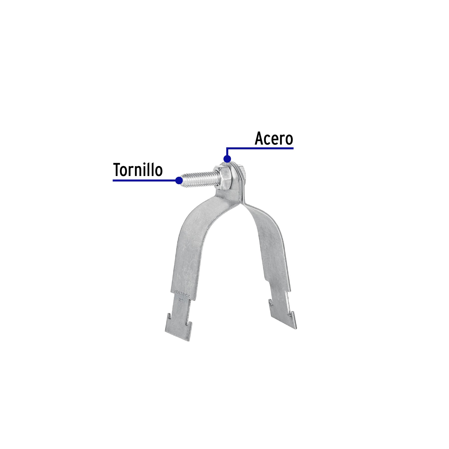 Abrazadera para perfil monocanal de 2', VOLTECK | PU-2A | 46427