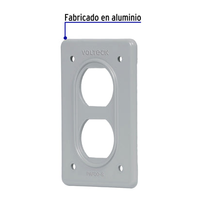 Placa tipo FS, doble, de sobreponer, Volteck | PAFDO-S | 46430