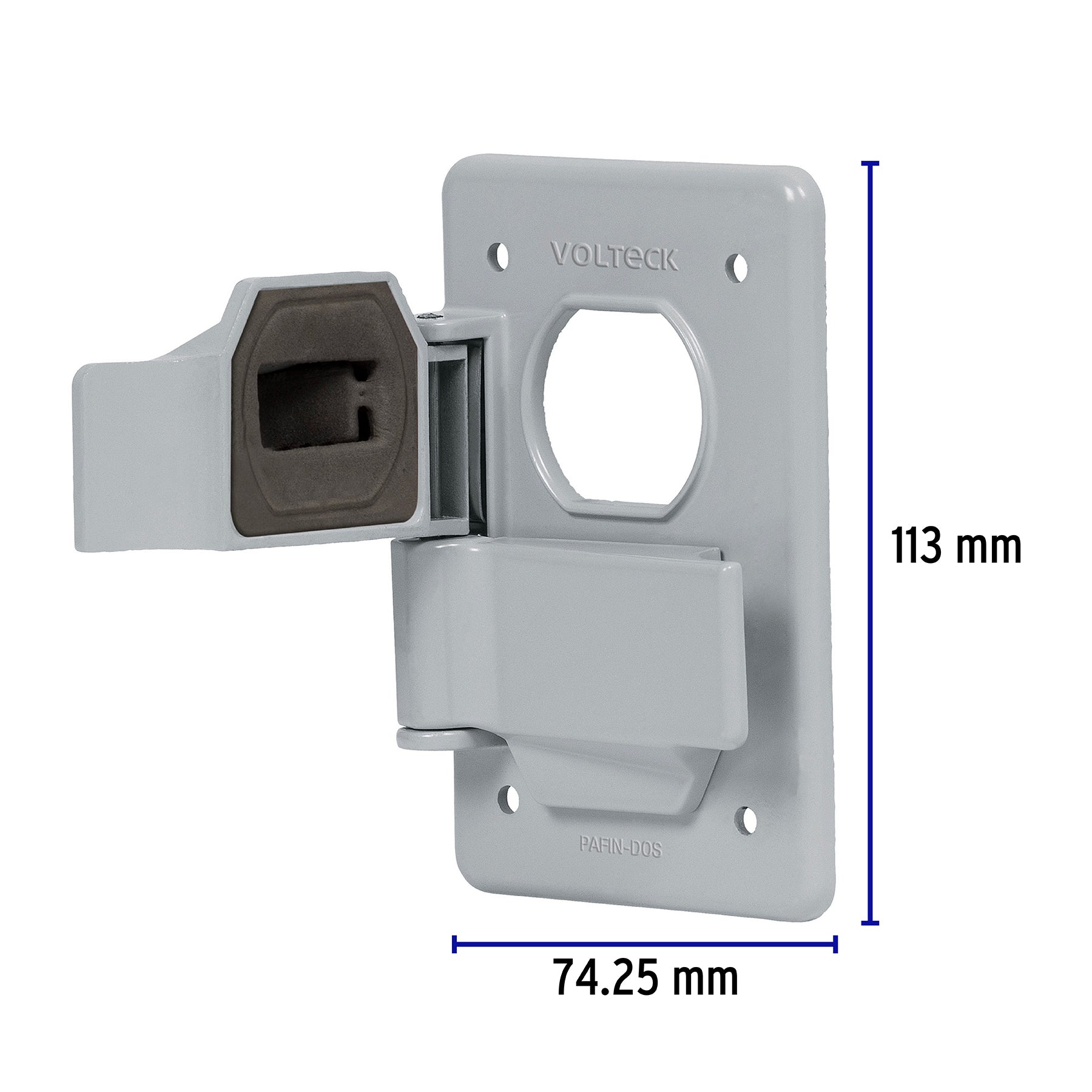 Placa tipo FS, con cubierta, doble, sobreponer, Volteck | PAFIN-DOS | 46433