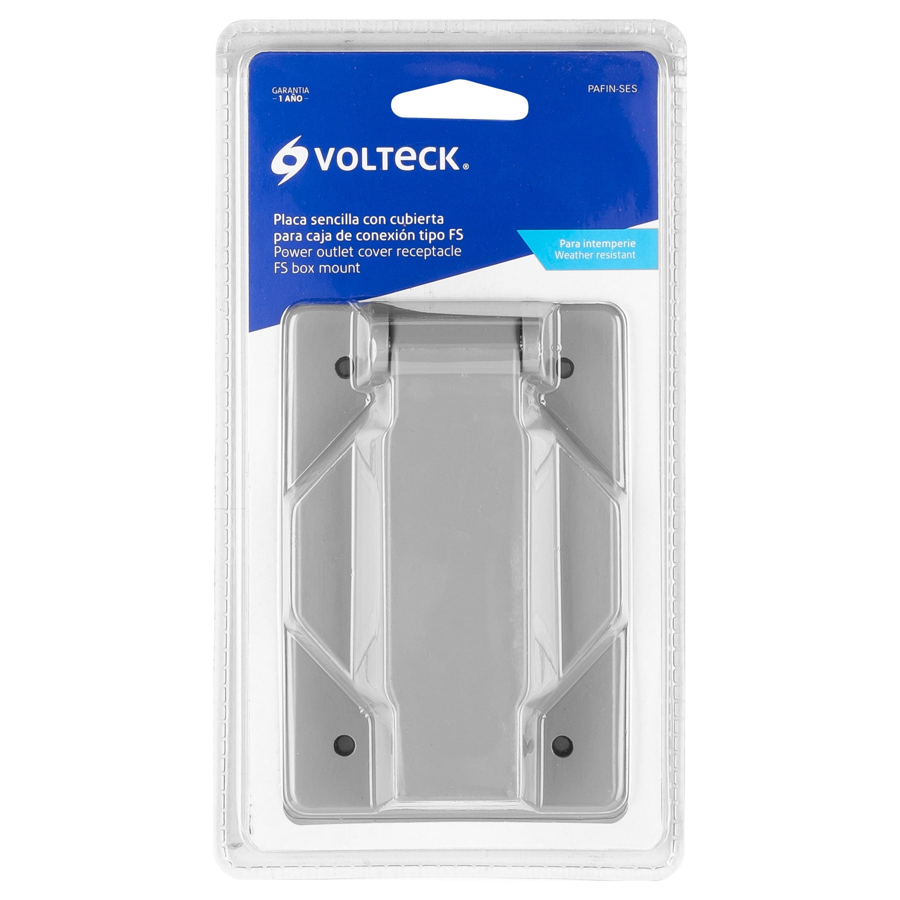 Placa tipo FS con cubierta, sencilla, sobreponer, Volteck | PAFIN-SES | 46434