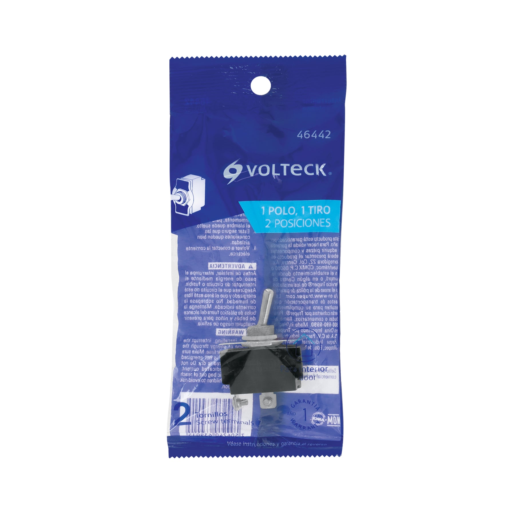 Interruptor de palanca, 2 tornillos, Volteck | APAL-2 | 46442