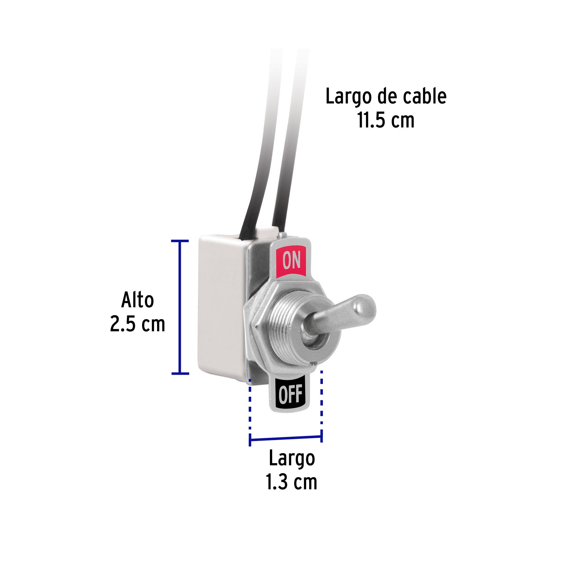 Interruptor de palanca con cable, Volteck | APAL-2C | 46444