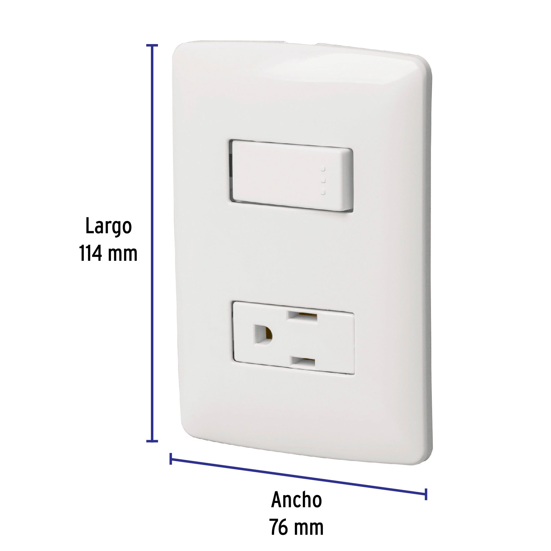 Placa armada contacto e interruptor, blanco, línea Italiana | PA-APCO-IB | 46455