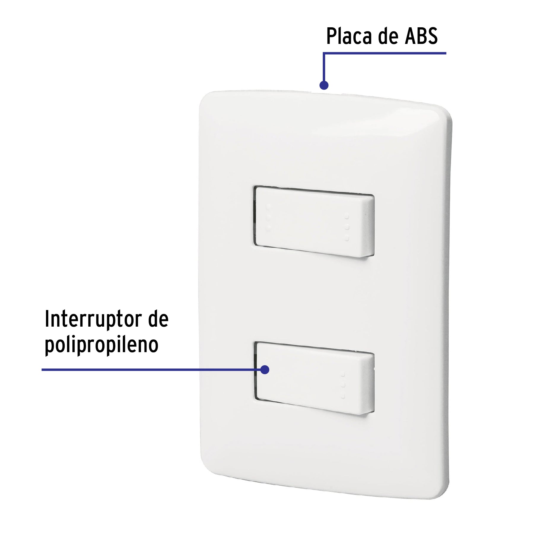 Placa armada 1 interruptor 1 escalera,blanco, línea Italiana | PA-APDO-EIB | 46462
