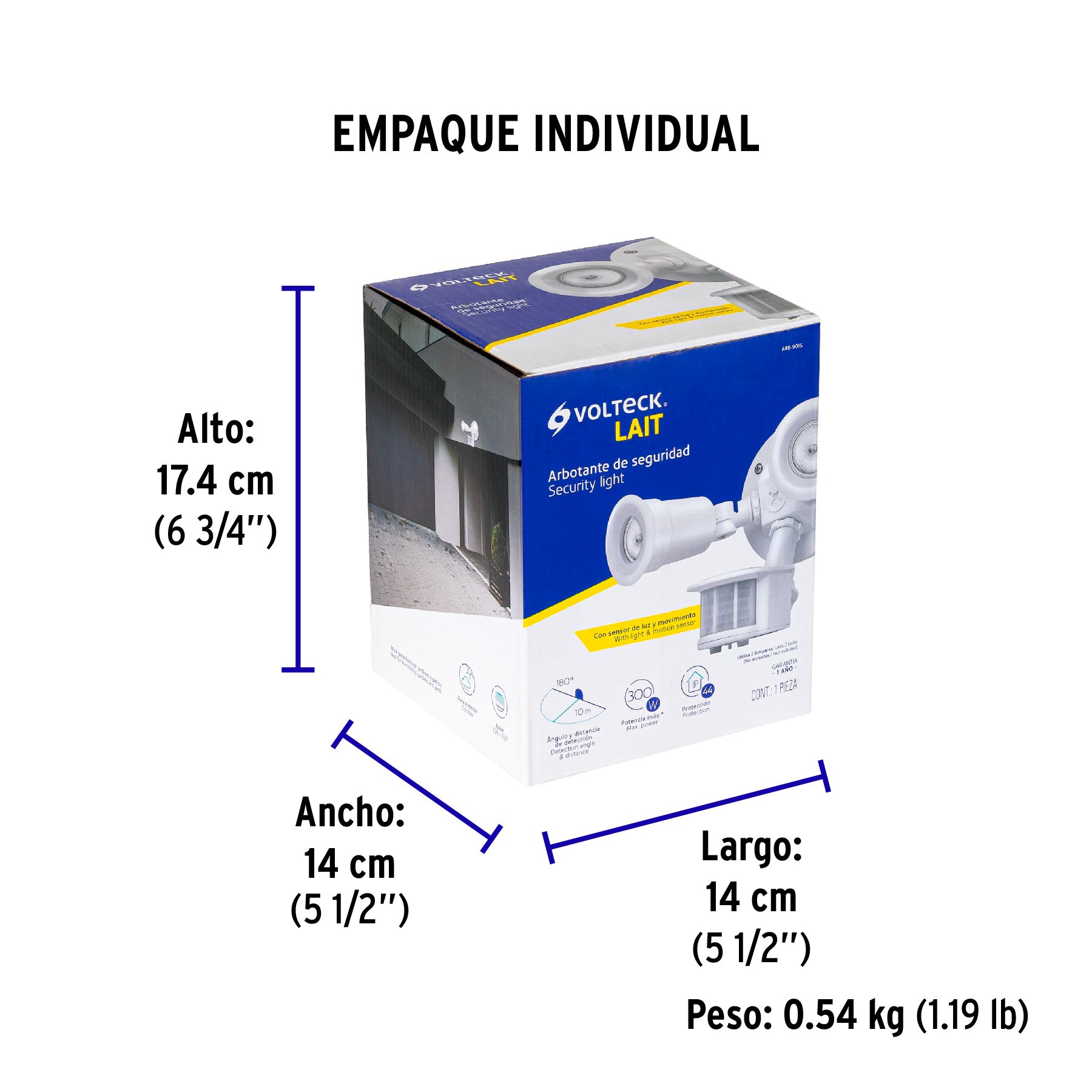 Arbotante blanco c/sensor movimiento, lámparas no incluidas | ARB-901S | 46480