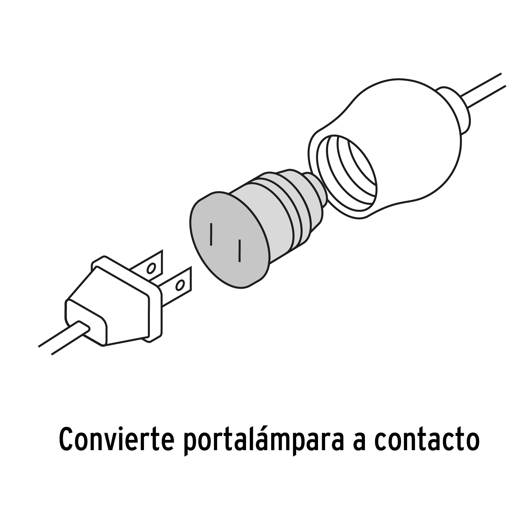 Adaptador de portalámpara a contacto, Volteck | POCO-12 | 46490