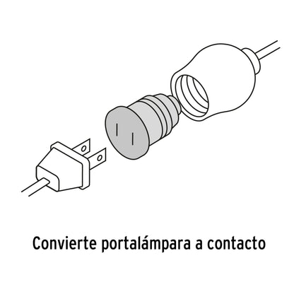 Adaptador de portalámpara a contacto, Volteck | POCO-12 | 46490