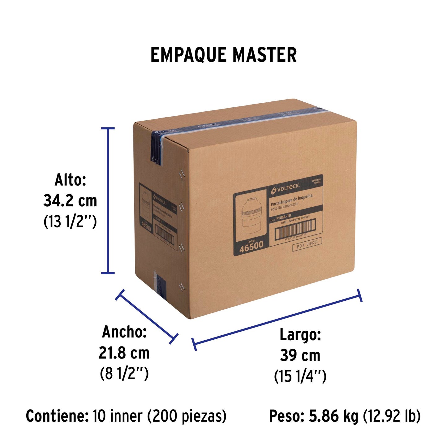 Portalámpara de baquelita, sencillo, Volteck | POBA-10 | 46500