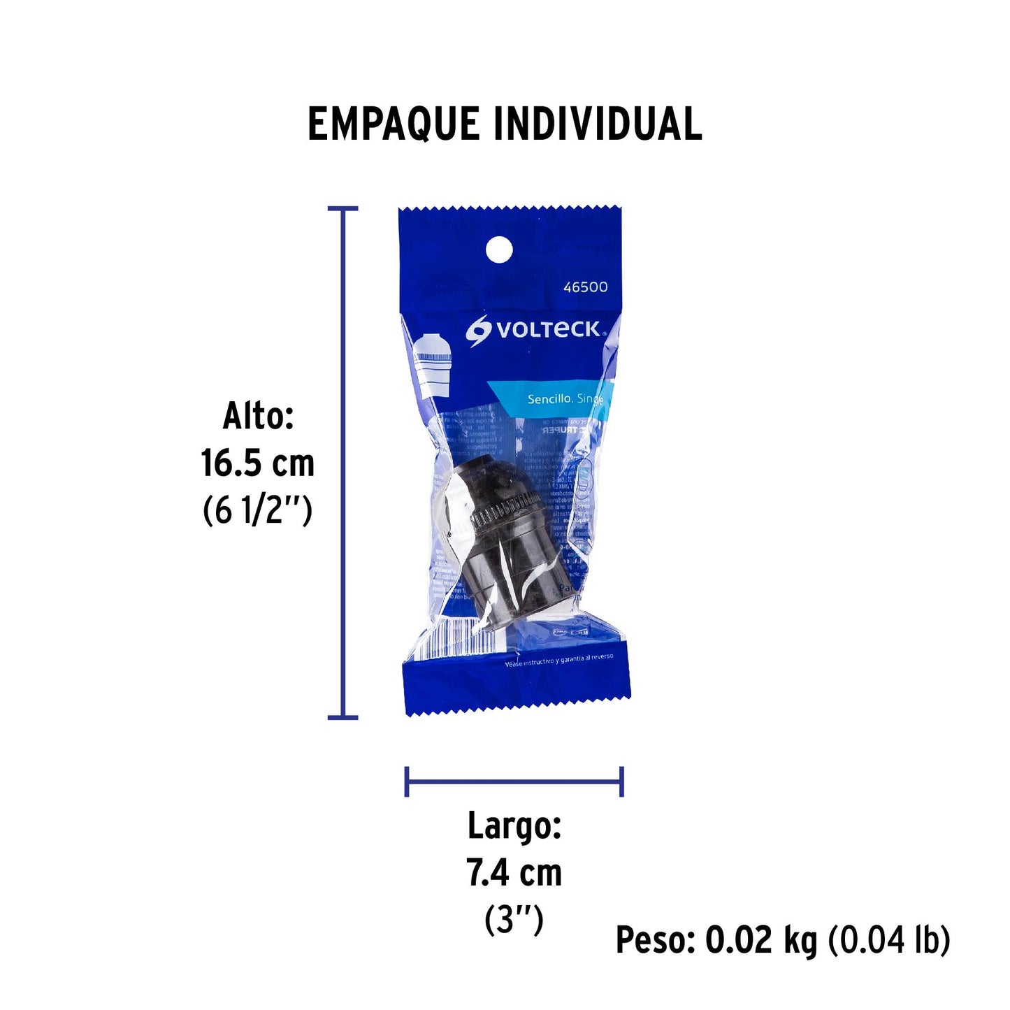 Portalámpara de baquelita, sencillo, Volteck | POBA-10 | 46500